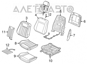 Водительское сидение Dodge Charger 11- без airbag, электро, тряпка черн