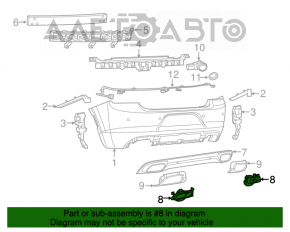 Capacul de evacuare din spate stânga pentru Dodge Charger 15-20, restilizat, cromat.