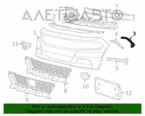 Suport bara fata pe aripa stanga Dodge Charger 15-20 rest intern nou original OEM