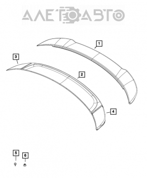 Capota portbagajului Dodge Charger 15-20 spoiler complet renovat