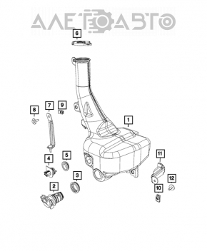 Бачок омывателя Chrysler 300 11- без крышки и датчика