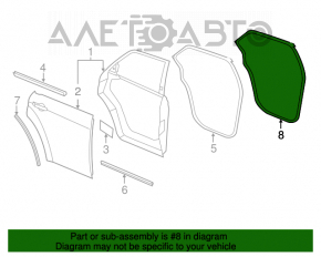 Garnitura de etanșare a cadrului ușii din spate, dreapta, pentru Dodge Charger 11-