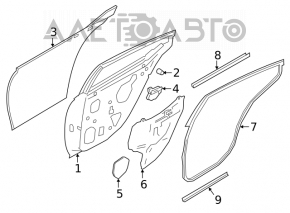 Дверь в сборе задняя правая Nissan Altima 19-