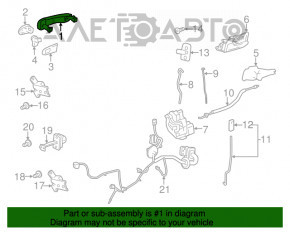 Mânerul ușii exterioare din spate dreapta pentru Buick Encore 13-19 crom