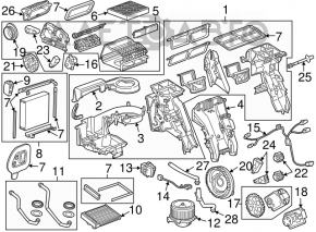 Radiatorul încălzitorului pentru încălzirea Chevrolet Cruze 11-15