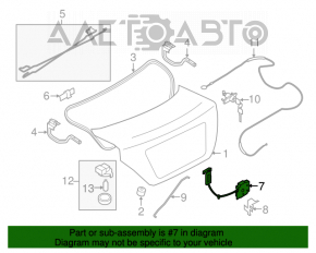 Blocare portbagaj Nissan Versa 12-19 SUA electrică