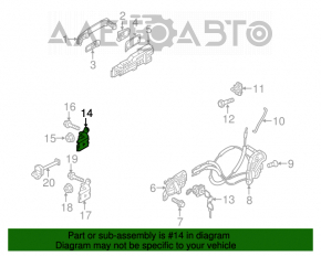 Buclele ușii din față stânga superioară Nissan Versa 12-19 SUA