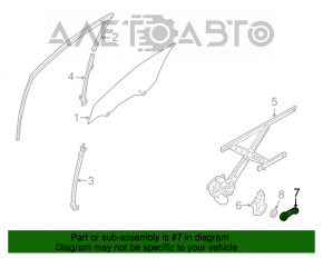 Manerul geamului electric din spate dreapta pentru Nissan Versa Note 13-19