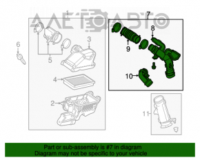 Conducta de aer către filtrul de aer Nissan Versa 12-19 SUA 1.6 secundar