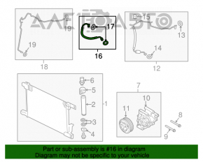 Трубка кондиционера конденсер-компрессор Nissan Versa 12-19 usa
