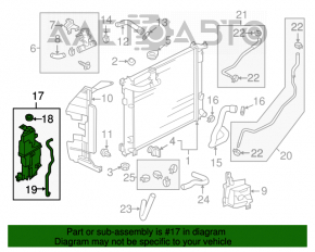 Rezervorul de expansiune al sistemului de răcire Nissan Versa 12-19 SUA 1.6 cu capac