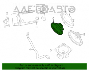 Динамик дверной передний левый Nissan Versa Note 13-19 примят, трещина