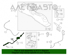 Cablu de schimbare a treptelor de viteză Nissan Versa 12-19 SUA CVT variator