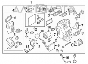 Radiatorul încălzitorului pentru Nissan Versa Note 13-19.