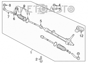 Capăt de direcție stânga Nissan Versa 12-19 SUA