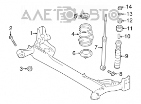 Arc spate stânga Nissan Versa Note 13-19, rigiditate albă portocalie.