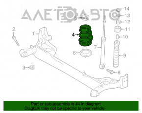 Arc spate stânga Nissan Versa Note 13-19, rigiditate albă portocalie.