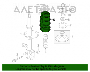 Arcul elicoidal frontal stânga Nissan Versa Note 13-19