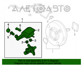 Главный тормозной цилиндр с бачком Nissan Versa Note 13-19 АКПП