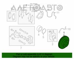 Placă de frână față dreapta Nissan Versa Note 13-19 22mm