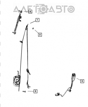 Натяжитель водительского ременя безопасности Dodge Challenger 15-19 рест черн