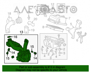 Conducta de aer Acura ILX 13-15 fără colector de gunoi