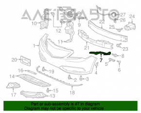 Suportul pentru bara de protecție față dreapta pentru Acura ILX 13-15, din metal