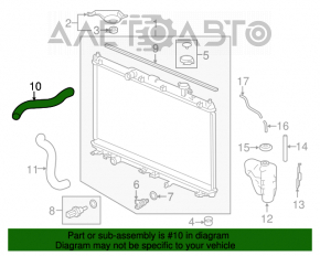 Furtunul de răcire superior pentru Acura TLX 15- 2.4