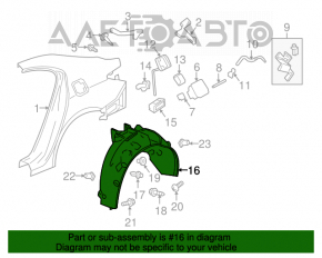 Подкрылок задний правый Acura TLX 15-