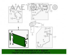 Radiatorul condensatorului de aer condiționat pentru Chevrolet Equinox 10-15, original.