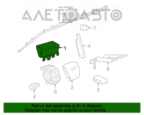 Airbag-ul pasagerului din bordul GMC Terrain 10-17.