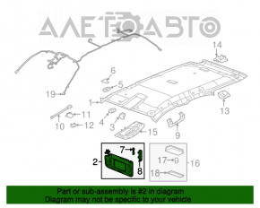 Козырек правый Chevrolet Equinox 10-17 серый, без крючка, сломана фишка, слом креп на заглушки, под химчистку