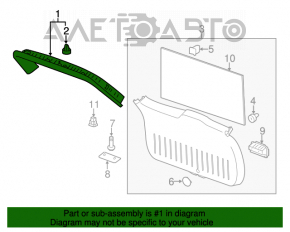 Capacul portbagajului superior al usii Chevrolet Equinox 10-17, negru.