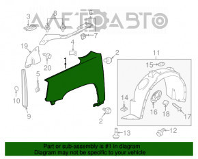 Aripa dreapta fata GMC Terrain 10-17 grafit WA121V rugină