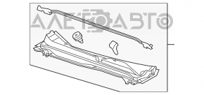 Grila stergatoarelor din plastic pentru Chevrolet Equinox 10-17 are garnitura rupta.