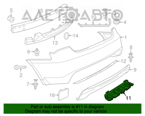 Suportul pentru bara spate centrală Chrysler 200 4d 11-14