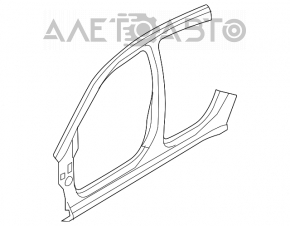 Bara caroserie centrală stânga Chrysler 200 11-14 cu prag, non-standard, tăiată, baston