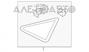 Capacul triunghiular al aripii din față dreapta pentru Ford Escape MK3 13- structură, mufă