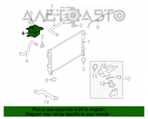 Rezervor de expansiune pentru răcire Ford Explorer 11-19 cu capac