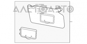 Capota stângă Ford Explorer 11-15 neagră, fără iluminare, fără cârlig.