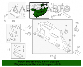 Capac spate pentru a treia rand de stânga Ford Explorer 11-19 negru, sub difuzor.