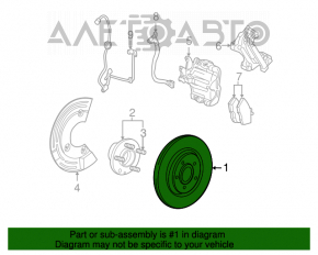 Placă de frână spate dreapta Ford Flex 09-19