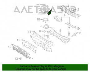 Garnitura de etanșare a grilei ștergătoarelor dreapta Ford Flex 09-19