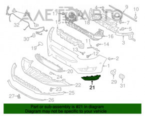 Grila bara stânga Ford Focus mk3 15-18 restyling sub PTF, tip 2