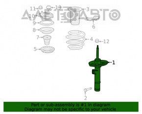 Амортизатор передний правый Honda Civic X FC 16-21 1.5T