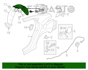 Aripa spate dreapta pentru Hyundai Elantra UD 11-16.