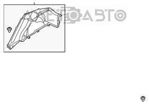 Capacul arcului drept Hyundai Veloster 12-17 negru, zgârieturile, fără dopuri