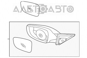 Зеркало боковое правое Hyundai Veloster 12-13 5 пинов, красное