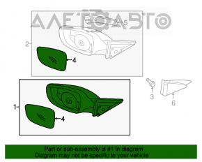 Зеркало боковое правое Hyundai Veloster 12-13 5 пинов, красное