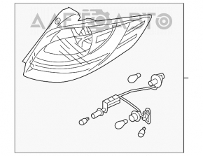 Lampa dreapta pentru Hyundai Veloster 12-17